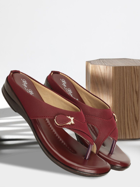 Big Bird Flat Casual V-strap Sandals for Women Girls (Cherry) Women Wedges