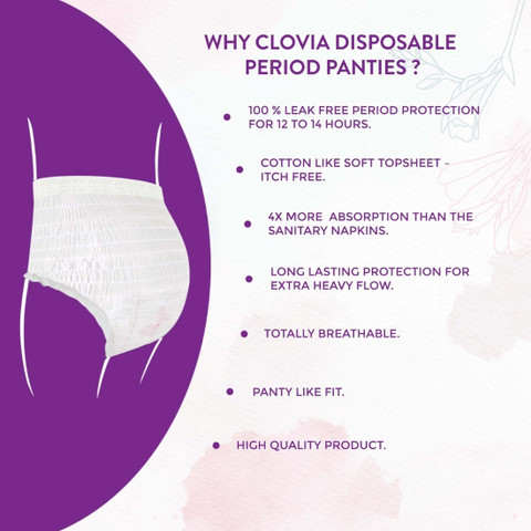 Clovia sanitary napkin- disposable period panty type Combo of 10