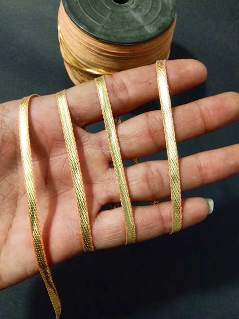 PACHRANGI FASHION FAB BAZAAR Golden Gota patti for Cloth Designing Pack Of  50 meter cm patti Lace Saree Falls