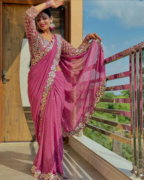 NAARI Embroidered Bollywood Georgette Saree