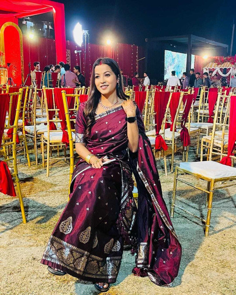 vrajnetic Woven Mekhela Chador Pure Silk Saree