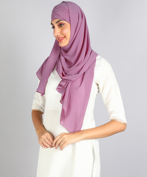 HMSA Solid Georgette Women Scarf, Faux Turtleneck Neck Cover