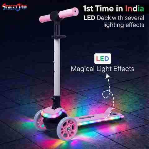 StreetJam Blinkie Kids LED Kick Scooter for 3–12 Years, LED Deck
