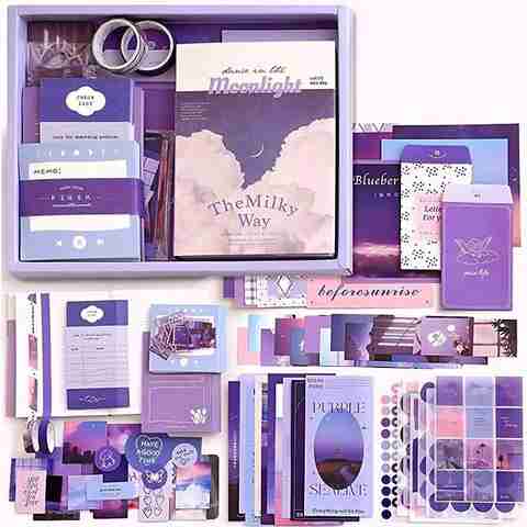 SANCORP 346pcs Journal Supplies Kit Vintage Scrapbook Stickers Pack for ...