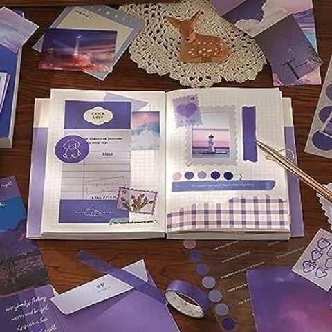 SANCORP 346pcs Journal Supplies Kit Vintage Scrapbook Stickers Pack for ...
