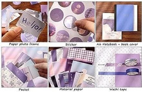 SANCORP 346pcs Journal Supplies Kit Vintage Scrapbook Stickers Pack for ...