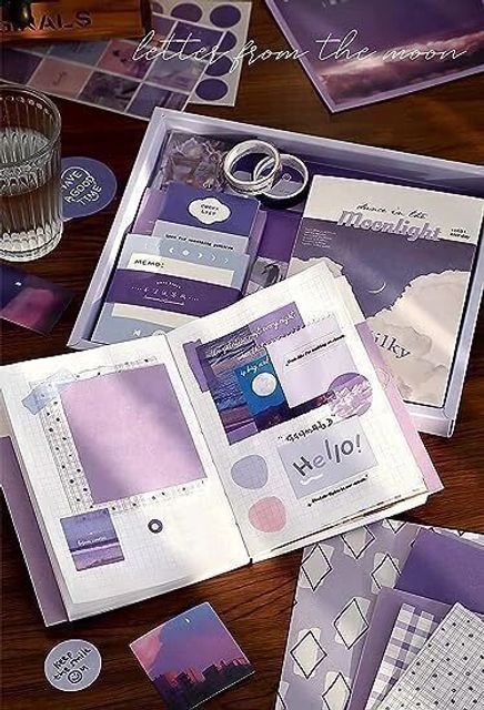 SANCORP 346pcs Journal Supplies Kit Vintage Scrapbook Stickers Pack for ...