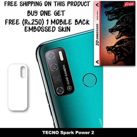 ARBAN Camera Lens Protector for TECNO Spark Power FREE 3D EMBOSSED SKIN  FOR MOBILE BACK WITH CUT C1S061