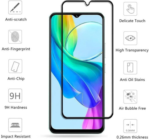 9H Edge To Edge Tempered Glass for Vivo Y18e-9H Toughest Glass with Strong  Protection