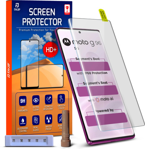 FAVJIP Edge To Edge Tempered Glass for Motorola G96, Motorola G96