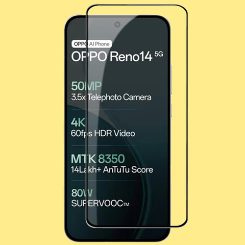 GORILLA FIVE Edge To Edge Tempered Glass for OPPO Reno 14 5G, Reno 14 5G