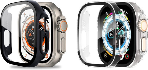 TSHIENTT Front and Back Tempered Glass for iWatch 49mm S8 and S9