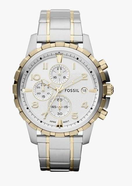 THJDG Nano Glass for Fossil Analog White Dial Men's Watch-FS4795