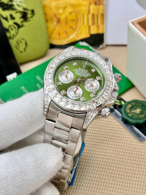 Varsha Nano Glass for Rolex White Dial Men's Watch- Stainless Steel, Silver  Strap Copy (4)