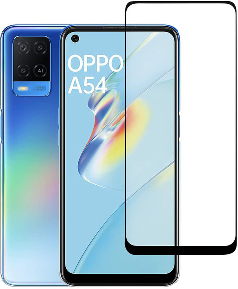 Classy Technobite Edge To Edge Tempered Glass for Oppo A54 (Black) Premium  Screen Protector Guard, 9H Hardness with Easy Self Installation Kit