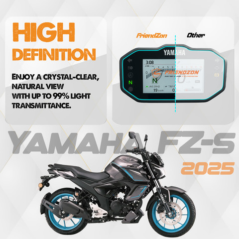 FriendZon Screen Guard for YAMAHA FZ-S Fi HYBRID 2025 || Motorcycle  Dashboard Instrument Cluster Protector || Scratch Resistant ||  Anti-Fingerprint