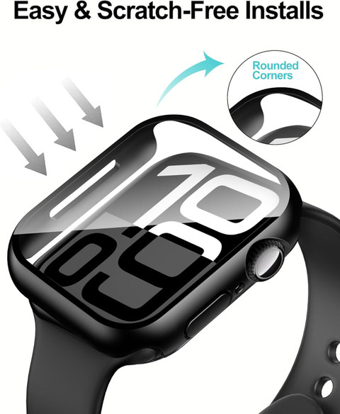 LNKART Screen Guard for Apple Watch Series 10 46mm,Case Built in Tempered  Glass Screen Protector Compatible with Apple Watch Series 10 46mm, Hard PC 