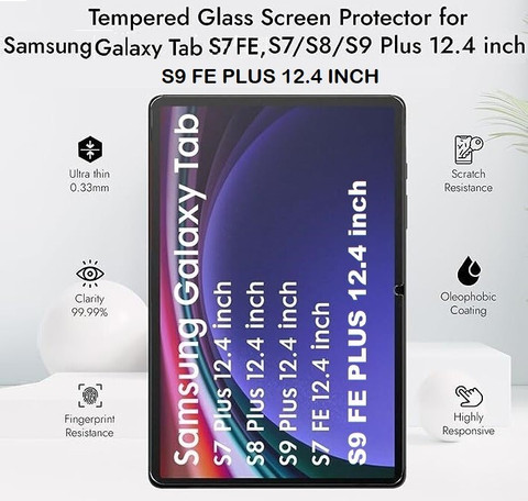 TELTREK Tempered Glass Guard for Samsung Galaxy Tab S7 FE, Samsung