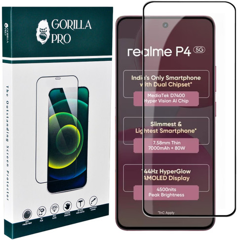 GORILLA PRO Tempered Glass Guard for Realme P4 5G, Realme P4 5G