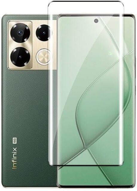 1DOLLAR Edge To Edge Tempered Glass for Infinix Note 40 Pro 5G- UV Glue  Curved Gorilla--Glass]