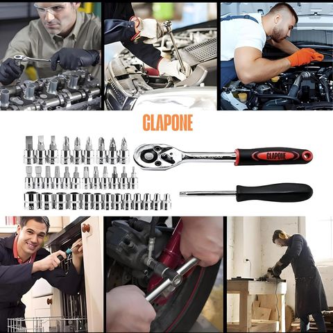 SUPERSTUD 46 Pcs High Quality Hand Tool Kit for Home and Professional Use Socket Wrench Hand Tool Kit Box for Home & Car Repair Tool Box with Tray - Image 8