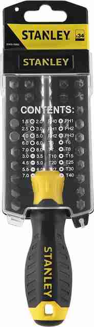 TRIPLE SHUT 30包×2 St.Lavice STANLEY Stanley Multi Bit Screwdriver Set Of 35, Black/Yellow, 3.5