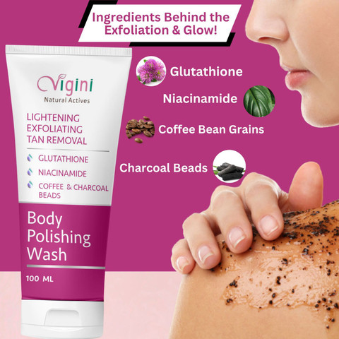 Vigini Glutathione Skin Lightening Whitening Underarms Tan Removal Body Polishing Kit