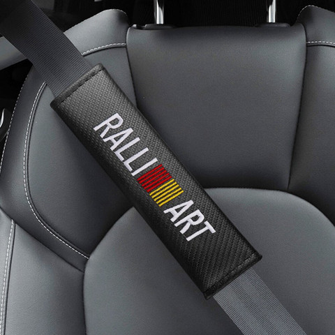 Lot De 2 Protège-ceintures De Sécurité Look Carbone - Pour Mitsubishi Ralliart, Neuf