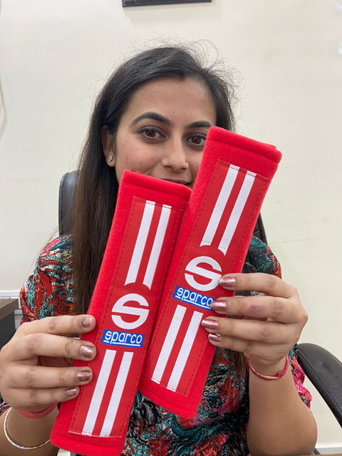 Ride2joy Sparco Car Seat Belt Shoulder Pads-red Seat Belt Cover