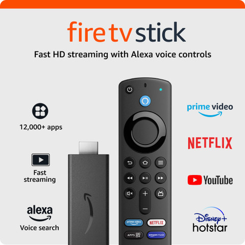 Firetv Stick with Alexa Voice Remote (with TV controls), HD Media