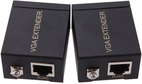 Rallonge VGA 60 M Sur Câble RJ45 Cat5/6 – Émetteur + Récepteur, Extension VGA Sans Perte Jusqu’à 60 Mètres