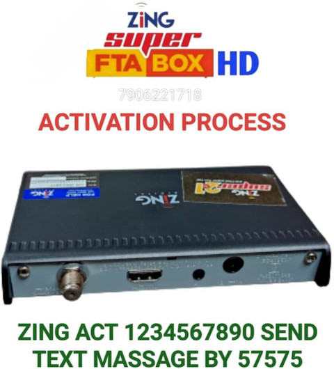 Sky New Zing Super FTA Set Top Box 300+Tv Channels & Service No