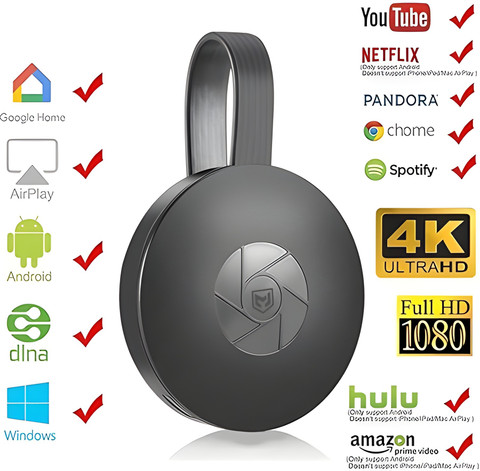 GUGGU Chromecast Ultra 4K Streaming Device with HDR and Fast Wi-Fi  ConnectivityW293 Media Streaming Device