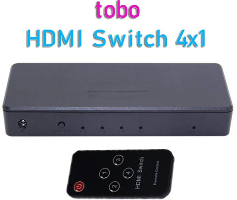 Tobo HDMI Switcher 4X1, in Out Support HDMI 3D, HDMI