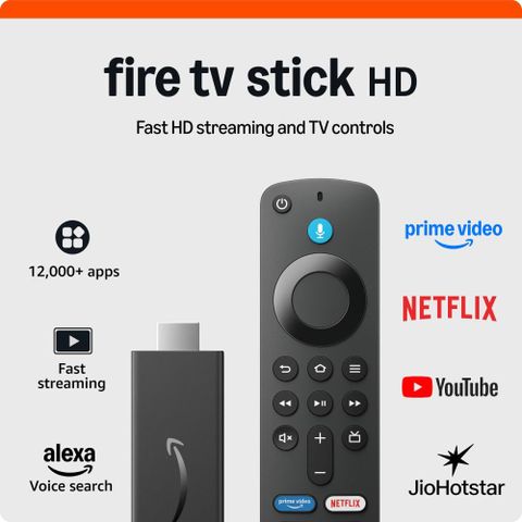 Firetv Stick HD, Alexa Voice Remote with TV power & volume controls, full HD Media Streaming Device (Black) - Image 3