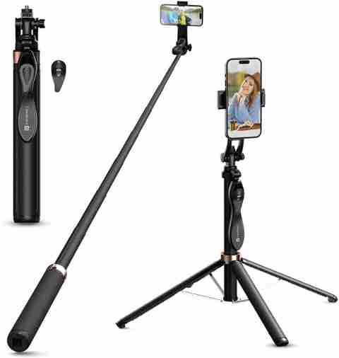 Portronics Lumistick Pro Smart Selfie Stick with Tripod, 360 Degree  Rotation, 10 M Bluetooth Range, 1600 mm Extension Rod, Light Modes  Bluetooth