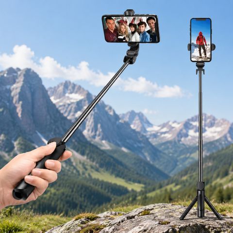 TheLazuliStore R1 Selfie Stick with Tripod for Travel, Vlogging & Mobile Photography Bluetooth Selfie Stick (Black, Remote Included) - Image 8