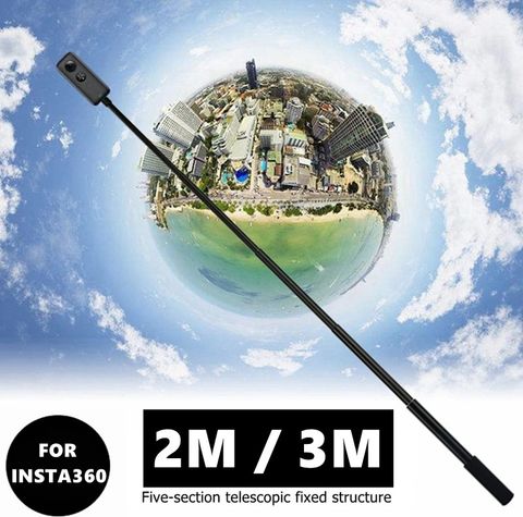 3 m koolstofvezel onzichtbare extensie selfiestick voor