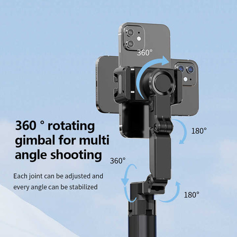 Hold up Gimbal Stabilizer for Smartphone, 2-Axis Auto Face Tracking Selfie  Stick with Tripod,360°Rotation with Wireless Remote Bluetooth Selfie Stick