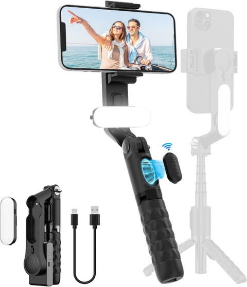 Hold up Gimbal Stabilizer for Smartphone,1-Axis Selfie Stick