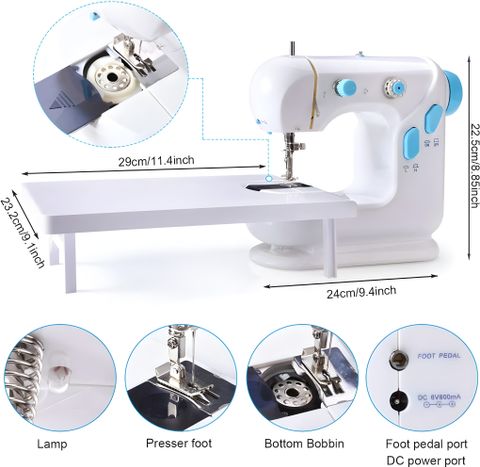 Onshoppy Multifunctional Sewing Machine with Extension Table, Blue - Image 6
