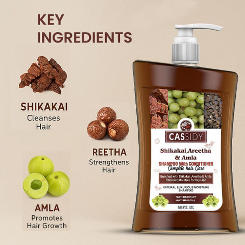 Cassidy Shikakai, Areetha and Amla Hair Shampoo with Conditioner 1