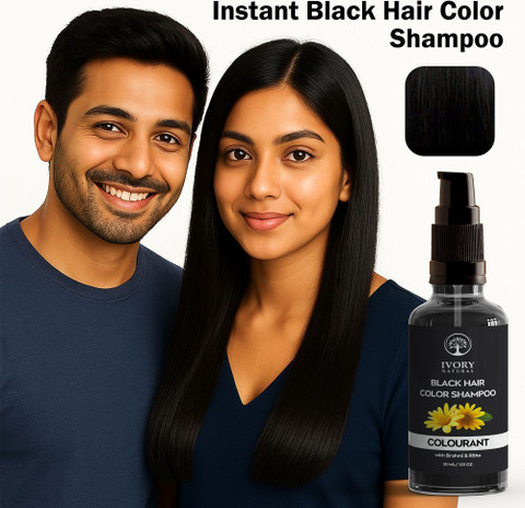 Ivory Natural Black Natural Hair Color Shampoo (30 ml + 30 ml