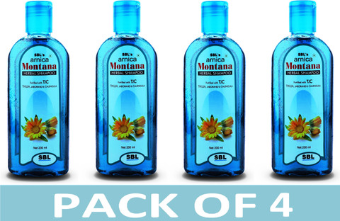 SBL ARNICA MONTANA HERBAL SHAMPOO WITH THUJA, JABORANDI & CALENDULA (PACK  OF 4)800ML - Price in India, Buy SBL ARNICA MONTANA HERBAL SHAMPOO WITH  THUJA, JABORANDI & CALENDULA (PACK OF 4)800ML Online
