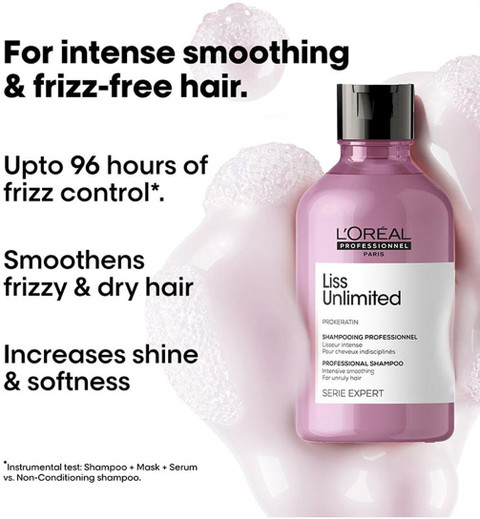 L'Oréal Professionnel Liss Unlimited Shampoo For Frizzy Unruly Hair  With Pro-Keratin