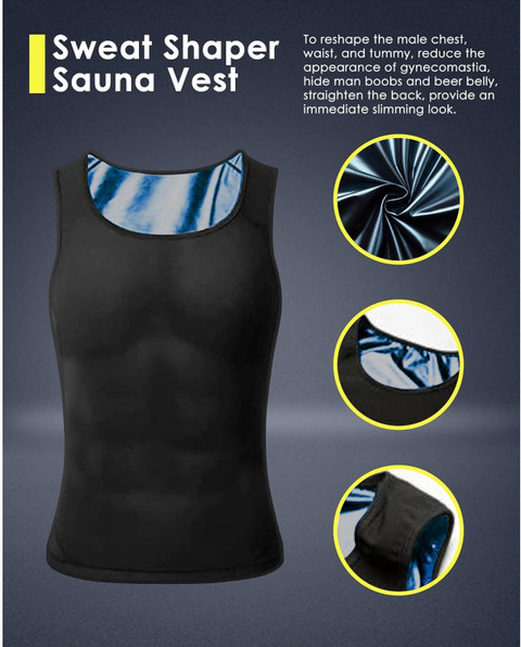 speginic Sweat Sauna Vest Heat Trapping Polymer Vest Sauna Suit Workout  Body Shaper Men Shapewear