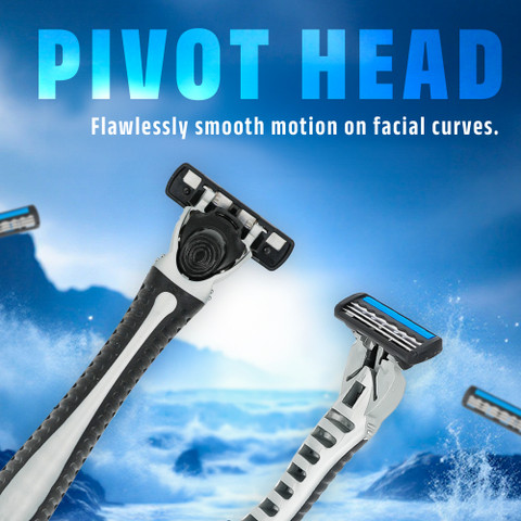 SBFFURNITURE WETELL 3-Layer Blade Razor for Men – 1 Handle with 17
