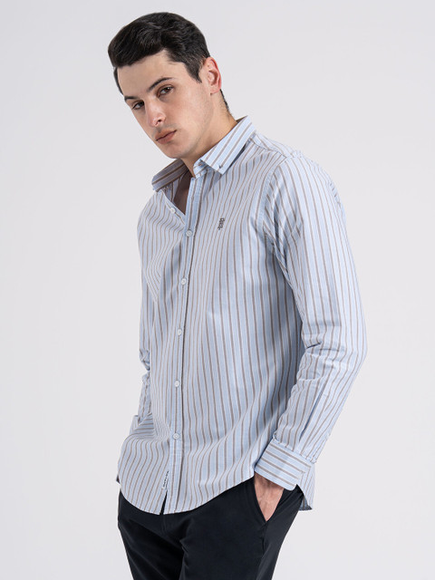 RED TAPE Men Striped Casual Blue Shirt - Buy RED TAPE Men Striped