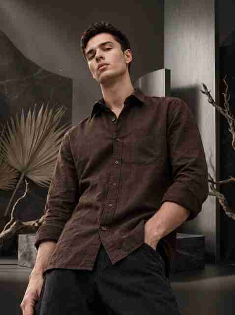 Roadster Men Regular Fit Self Design Spread Collar Casual Shirt - Image 5