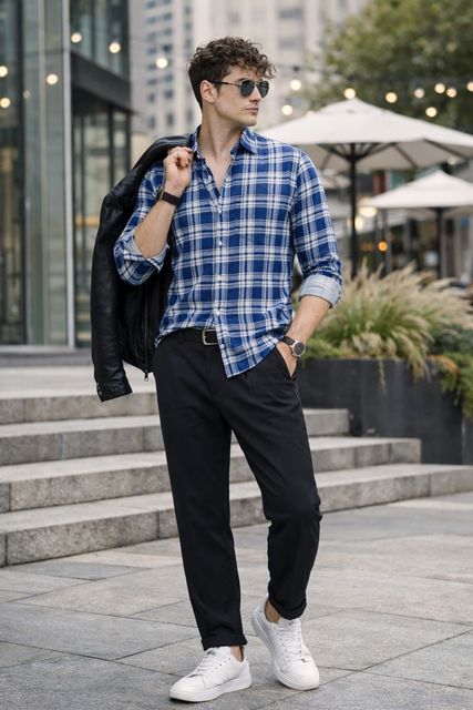 Jai Textiles Men Slim Fit Striped Mandarin Collar Casual Shirt - Image 8